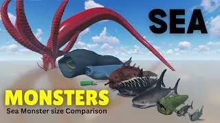 Sea Creatures Size Comparison 3D Animation  #bloop #shark #elgranmaja
