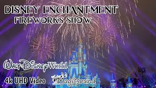 Disney Enchantment Fireworks - Wide Angle Full Sky POV - Magic Kingdom After Hours - [4k - UHD]