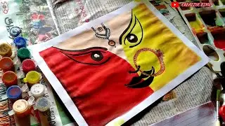 Maa Durga drawing with water colour ll step by step #art #durgamata@linucreativearts7766