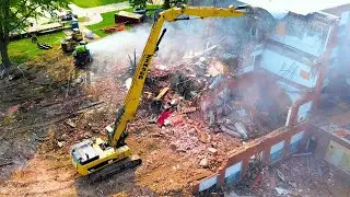 116 Year Old Centerville High School Demolition Project - Tour of 390,000 Pounds worth of equipment!