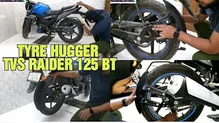 TVS RAIDER 125 CC BLUETOOTH TYRE Hugger Installation.