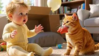 Funny Baby Moments with Cat 🐶👶 | Non-Stop Baby Laughing & Giggles | Funny Cat & Baby