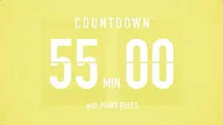 55 Minutes Countdown Timer Flip Clock / + Piano Beeps 🎹
