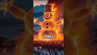 Pembakaran boneka salju raksasa di swiss 😱 #viral #faktaunik #negaradidunia #switzerland