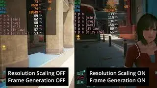 Resolution Scaling & Frame Generation OFF versus ON  -  Cyberpunk 2077   -   A580 + Ryzen 7 5800x