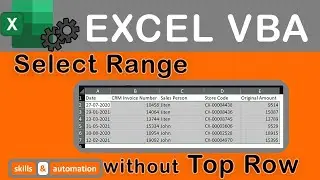 Excel VBA || Select Data Range Except for Top Row || Range - CurrentRegion, Offset and Resize