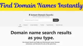 Instant Domain Search| Free Domain Name Generator Tool | PART 3