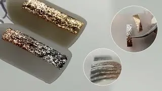 😮 Градиент блёстками / Наклейки хендмейд / Лайфхак маникюр