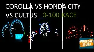 Corolla gli vs honda city vs suzuki cultus | 0-100 test | Race