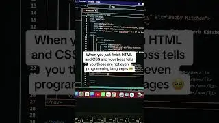 When you just finished #HTML and #CSS and your boss tells you that’s not even programming languages