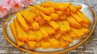 In the Pumpkin season, I cook delicious Pumpkin Sticks for children! Healthy Pumpkin Dish.