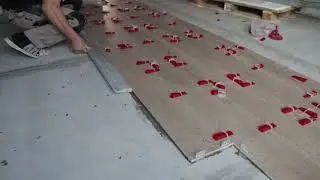 New system for leveling porcelain tiles under parquet, part 3.