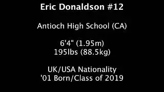Eric Donaldson Summer 2017 HS Highlights
