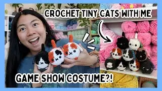 Crocheting A Cat Sweater With Mini Cat Plushies For Halloween! 🧶 I Might Go On A Gameshow?! 🐱