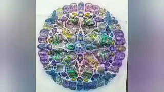 coloring Johanna Basford's freebie mandala from rooms of wonders