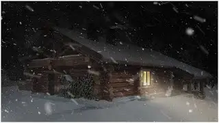 Frosty Blizzard Storm at a Forest Log Cabin