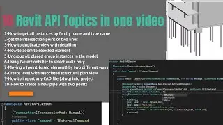 10 Revit API topics in one video - using C#