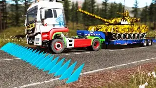 Trucks vs Spikes #9 | BeamNG.DRIVE