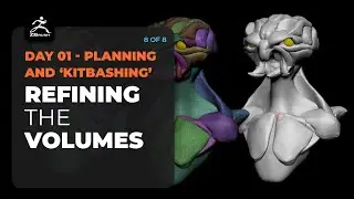 Adjusting the random volumes to narrow down the design idea in ZBrush