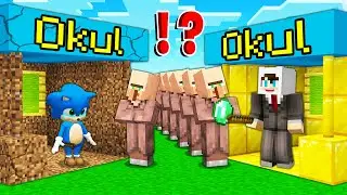 ENES'in ZENGİN OKULU VS BEBEK SONİC'in FAKİR OKULU 😨 Minecraft