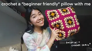 crochet a pillow with me 🧶✨ easy crochet pillow for beginners!!