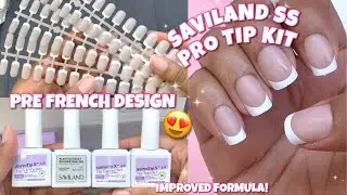 TRYING SAVILAND NEW SS PRO TIP X KIT! + NAIL DRILL | PRE COLORED FRENCH GEL X NAILS