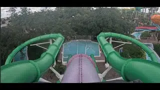 Water Moccasin POV (4K) 2024 all 3 slides walktour POV Adventure Island Tampa #waterpark #waterslide