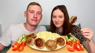 MUKBANG MASHED POTATOES CUTLETS DIY Homemade Food Answers to Questions MUKBANG MASHED POTATOES