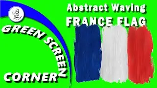 Abstract FRANCE FLAG Green Blue Screen Corner Chroma Key Animation National Anthem La Marseillaise