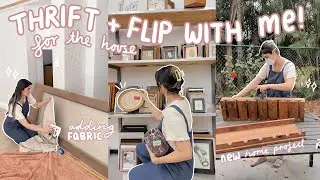 THRIFTING & FLIPPING home finds *door upholstery, diy kitchen shelves + new decor!*
