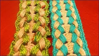 Crochet scarf. Crochet on a ruler. Broomstick. Part 1.