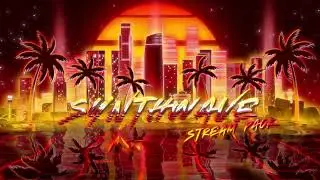 Synthwave Sunset Animated Twitch Overlay Pack | Retrowave Stream Package