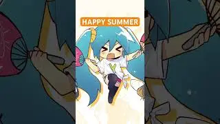 Miku wishes you a happy summer!! #hatsunemiku #animation #vocaloid #anime
