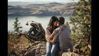 Mountaintop Engagement Session at Kalamalka Lake Provincial Park