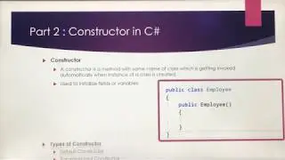 Constructor in C# | C# interview question and answer with real time example
