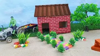 Mini tractor making house diorama | diy tractor making construction house | @sunfarming7533