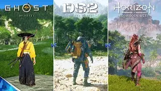 Ghost of Yōtei vs Death Stranding 2 vs Horizon Forbidden West - Graphics and Details Comparison