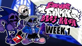 FNF BOSSRUSH MOD WEEK 1 FULL GAMEPLAY -- (+ ALL GAMEOVER SCREENS) -- HARD