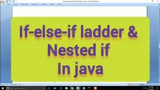 if-else-if ladder & nested if in java (java programming-16)  # CompSci 