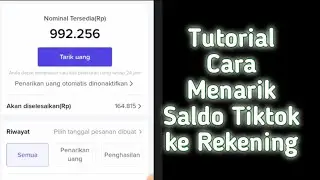 Cara Menarik Saldo Tiktok Shop ke rekening
