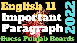 11th Class English Guess Paper 2022-Paragraph for Translation 1st year-English Guess Paper 2022