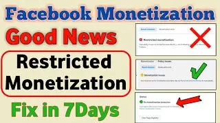 Restricted Monetization Kaise Hataye 2023 | Facebook Monetization Restricted