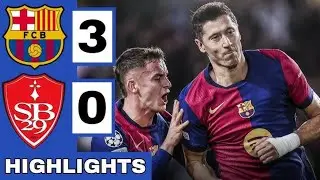 Barcelona vs Brest 3-0 | All Goals & Extended Highlights | UEFA Champions League 2024/25