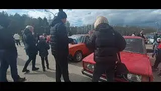 Открытие нового сезона ретро автомобилей в городе Пущино. Организатор - автоклуб г  Серпухова.