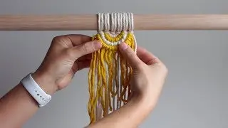 DIY Macrame Semi-Circle Wall Hanging - Adding Colour!