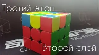 Очень простой способ собрать кубик Рубика. 3-й этап. Сборка второго слоя.