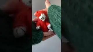 Тигрёнок спицами из пуха норки (синяя этикетка)