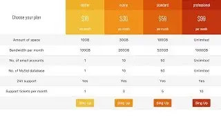 Creative Flat Price Table with HTML5/CSS3