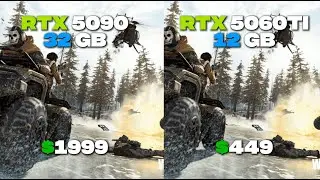 RTX 5090 32GB vs RTX 5060ti 16GB CS2 , Fortnite & Warzone Performance Comparison