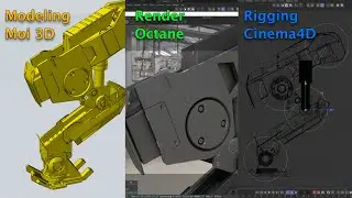 Mech Legs - Breakdown (Moi3D - Modeling / Octane - Render / Cinema4D - IK Rigging)